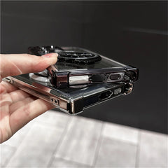Luxury Airbags Plating Magnetic Transparent Case for Samsung Galaxy  Shockproof Camera Lens Protection