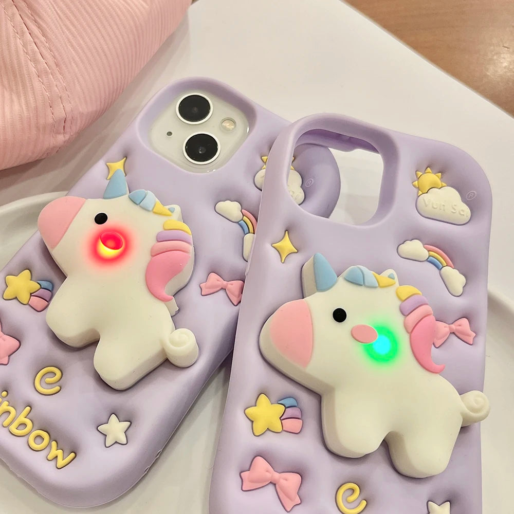 3D Rainbow Unicorn Phone Case