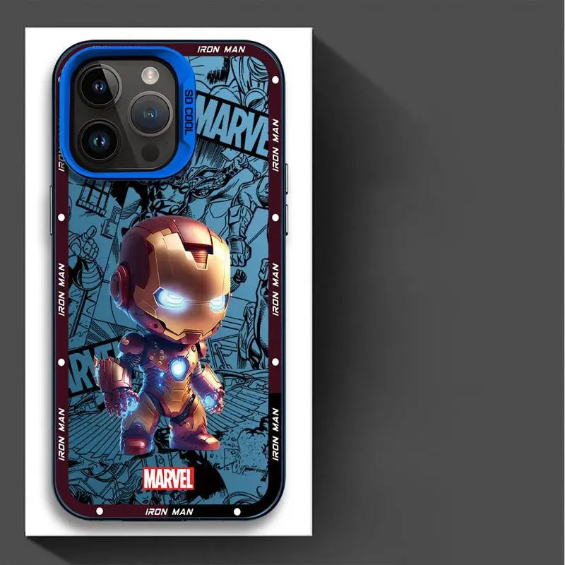 Marvel Ironman & Deadpool Matte iPhone Case