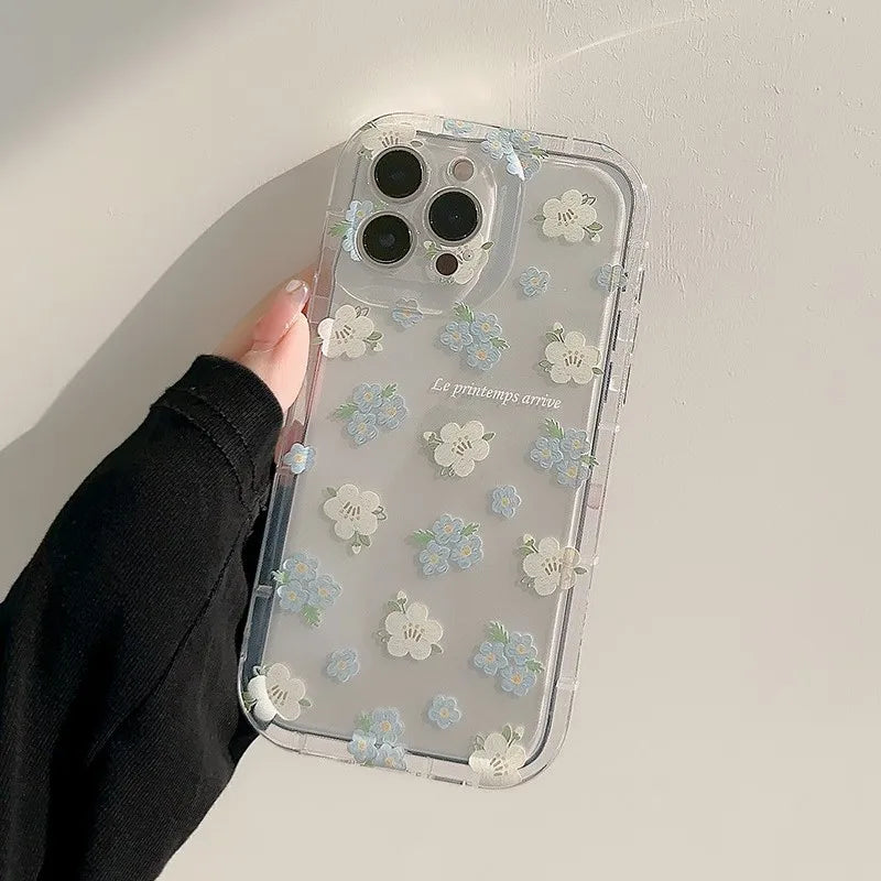 INS Floral Phone Case with Holder For iPhone
