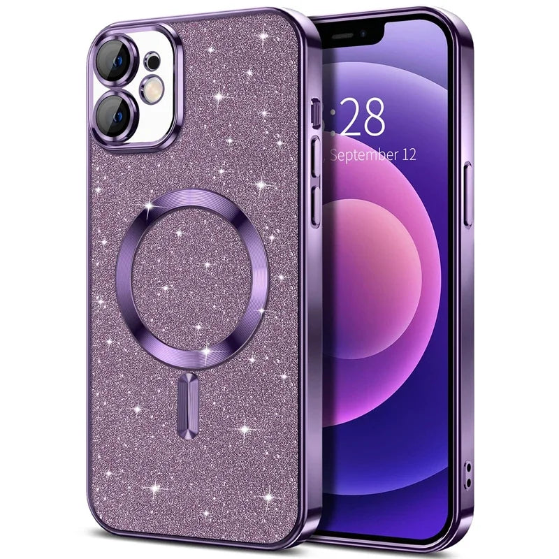 Electroplated Magnetic Glitter Case for iPhone