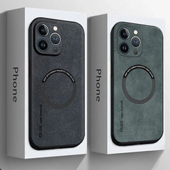 MagSafe Leather Shockproof Case for iPhone