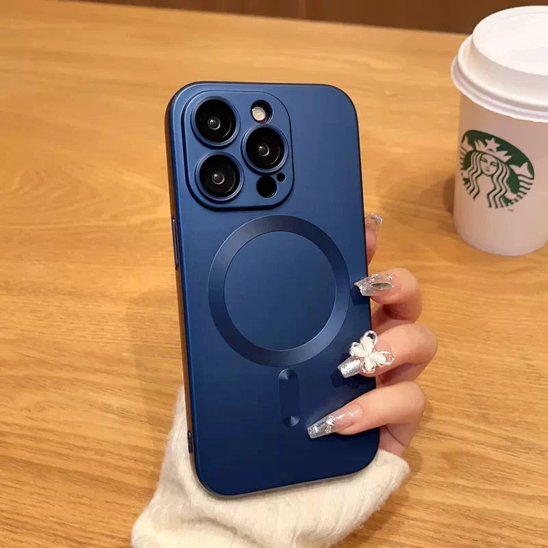 Magsafe Silicone Case with Lens Protector for iPhone