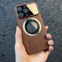Wood Grain Magnetic Case with Camera Protection