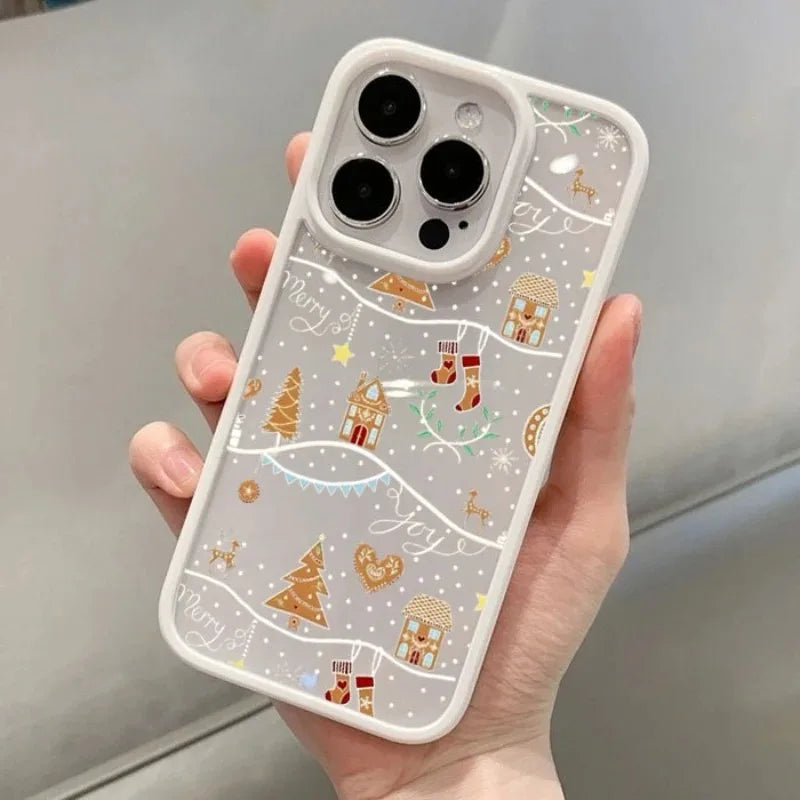 Cute Christmas Tree & Gingerbread Phone Case for iPhone