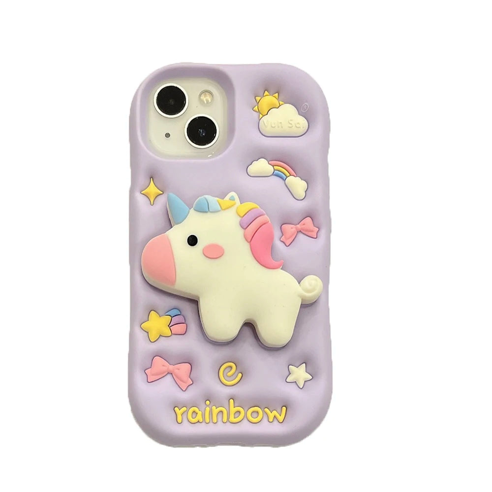 3D Rainbow Unicorn Phone Case