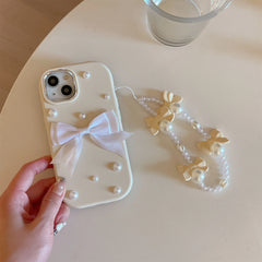 Pearl Bow Chain iPhone Case