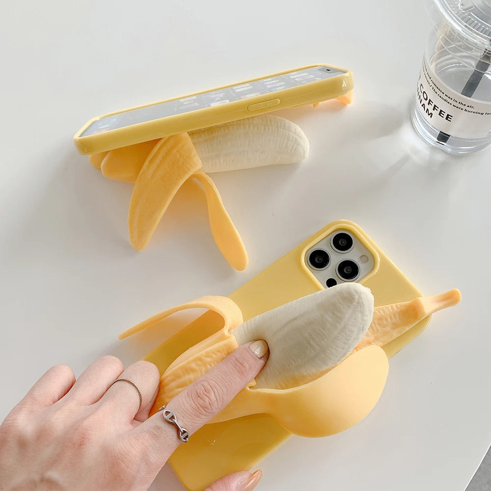 3D Banana Stress Reliever Phone Case