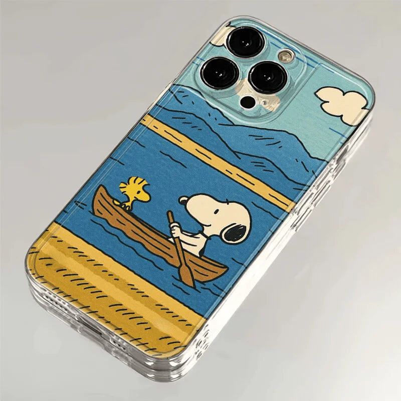 Snoopy Rowing Clear Phone Case