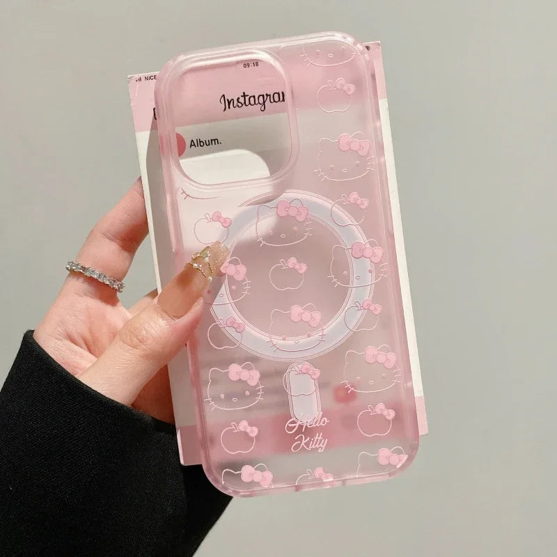 Hello Kitty Magsafe Case with Mirror Grip for iPhone