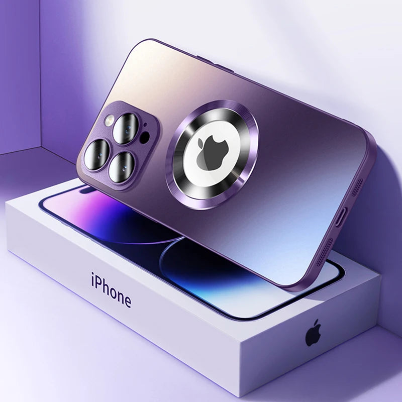 Matte Magnetic Tempered Glass Phone Case for iPhone