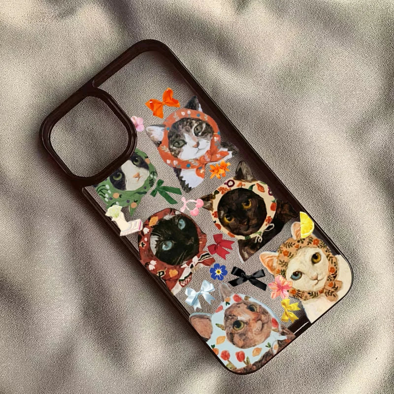 Colorful Cat Clear Phone Case for iPhone