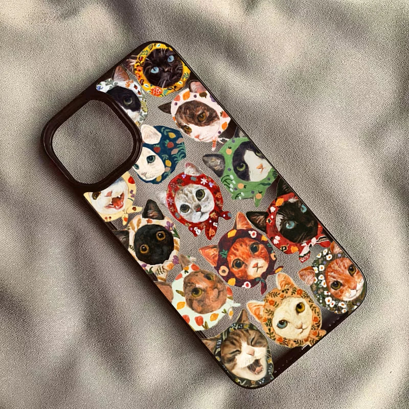 Colorful Cat Clear Phone Case for iPhone