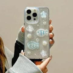 3D Transparent Fish Phone Case – Soft Silicone Glitter Cover for iPhone