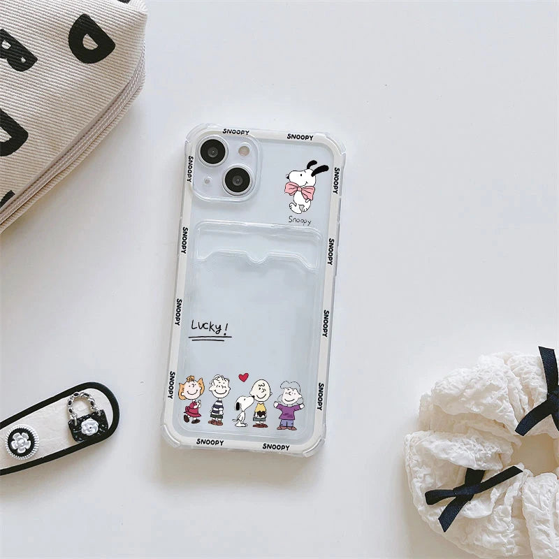 Funny Snoopy Card Bag Phone Case