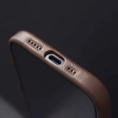 Retro Crazy Horse Leather MagSafe Phone Case for iPhone