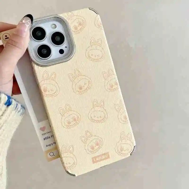 3D Full Screen Labubu Cartoon Silicone Case for iPhone