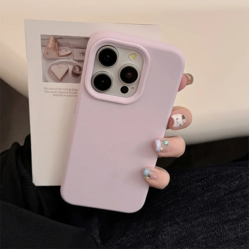 Dopamine Solid Color Silicone Phone Case