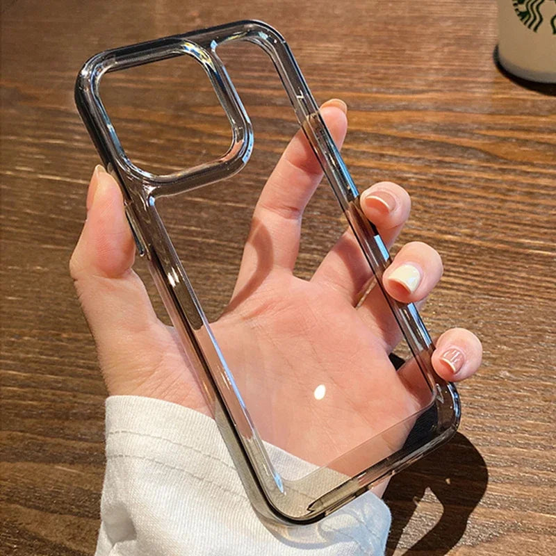 Transparent Acrylic Case with Metal Buttons for iPhone